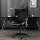 REACTOR Chaise gaming de bureau réglable en hauteur - Tissu maille et simili noir et gris