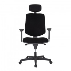 MIRAGE Chaise de bureau avec Tétiere - Tissu Noir - 69 x 70 x 127 cm