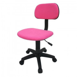 LEMPA Fauteuil de bureau - Réglable en hauteur 71 - 83 cm - Tissu rose