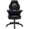 Chaise de bureau avec accoudoirs - Simili noir - L 69 x P 63,5 x H 112 cm -  SPEEDY