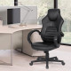 Chaise de bureau gaming - Simili noir - L 58 x P 70 x H 98-116 cm - ARK