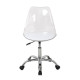 Chaise de bureau  RONNY - Coque transparente et coussin blanc - L 52 x P 52 x H 88 cm
