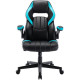 RACING Chaise gaming de bureau a roulette - Simili noir et bleu clair