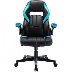 RACING Chaise gaming de bureau a roulette - Simili noir et bleu clair