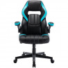 RACING Chaise gaming de bureau a roulette - Simili noir et bleu clair