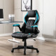 RACING Chaise gaming de bureau a roulette - Simili noir et bleu clair