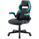 RACING Chaise gaming de bureau a roulette - Simili noir et bleu clair