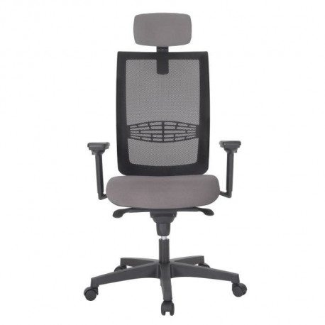 INSPIRATION Chaise de bureau - Dossier maille résille gris - L 69 x P 69 x H 126 cm