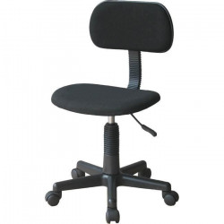LEMPA Fauteuil de bureau - Réglable en hauteur 71 - 83 cm - Tissu noir