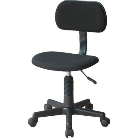 LEMPA Fauteuil de bureau - Réglable en hauteur 71 - 83 cm - Tissu noir