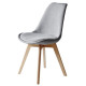 BJORN Lot de 2 chaises - Tissu gris - Pieds en hetre - L 48,5 x P 56 x H 83 cm