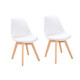 BJORN Lot de 2 chaises de salle a manger - Simili blanc - Scandinave - L 48 x P 57 cm