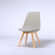 BJORN Lot de 2 chaises de salle a manger - Simili gris - Scandinave - L 48 x P 57 cm