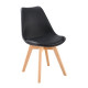 BJORN Chaise de salle a manger - Simili noir - Scandinave - L 48,3 x P 61 cm