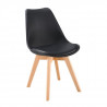BJORN Chaise de salle a manger - Simili noir - Scandinave - L 48,3 x P 61 cm