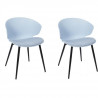 Lot de 2 Chaises rembourrées -  Plastique bleu - L 49 x P 56 x H 79 cm - BRIGHTON