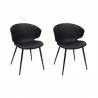 Lot de 2 Chaises rembourrées -  Plastique - Noir - L 49 x P 56 x H 79 cm - BRIGHTON