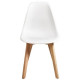 SACHA Lot de 6 Chaises pieds en Hévéa - Blanc - L 46 x P 53 x H 82