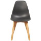 SACHA Lot de 6 Chaises pieds en Hévéa - Noir - L 46 x P 53 x H 82