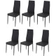 Lot de 6 chaises - Simili noir - L 42 x P 49 x H 97 cm - JIM