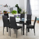 Lot de 6 chaises - Simili noir - L 42 x P 49 x H 97 cm - JIM