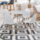 Lot de 4 chaises blanc pieds bois - L 47 x P 52 x H 83 cm - OLAF