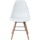 Lot de 4 chaises blanc pieds bois - L 47 x P 52 x H 83 cm - OLAF