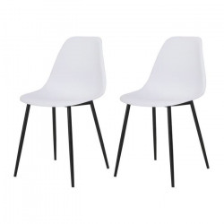 Lot de 2 chaises blanc - L 46 x P 52 x H 84 cm - CLODY