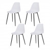Lot de 4 chaises blanc - L 46 x P 52 x H 84 cm - CLODY