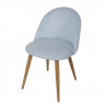 COLE Chaise - Tissu rayé bleu et blanc - Pieds en métal - L 53 x P 54 x H 76 cm