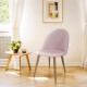 COLE Chaise - Tissu rose - Pieds en métal - L 53 x P 54 x H 76 cm