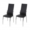 Lot de 2 chaises - Simili noir - L 44 x P 54 x H 100 cm - PHIL