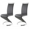SIDNEY Lot de 2 chaises de salle a manger en métal - Revetement simili gris - Contemporain - L 49,5 x P 61 cm