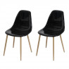 Lot de 2 chaises cristal transparent noir - L 47 x P 54 x H 84 cm - CLODY