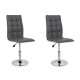 LEAF Lot de 2 chaises de salle a manger - Simili gris - Contemporain - L 42 x P 46,5 cm