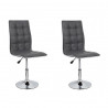 LEAF Lot de 2 chaises de salle a manger - Simili gris - Contemporain - L 42 x P 46,5 cm