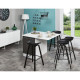 Lot de 4 tabourets - Noir - Pieds métal - L 42 x P 38 x H 75 cm - ARIANA