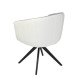 Chaise de salle a manger - Velours gris clair et blanc - L 61,5 x P 61 x H 79,5 cm - MANON