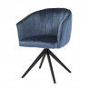 MANON Chaise de salle a manger - Velours bleu - L 61,5 x P 61 x H 79,5 cm