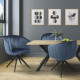 MANON Chaise de salle a manger - Velours bleu - L 61,5 x P 61 x H 79,5 cm