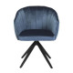 MANON Chaise de salle a manger - Velours bleu - L 61,5 x P 61 x H 79,5 cm