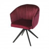 Chaise de salle a manger - Velours bordeaux - L 61,5 x P 61 x H 79,5 cm - MANON