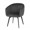 MARGAUX Fauteuil de table - Velours gris - L 61,5 x P 61 x H 79,5 cm