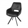 HANZEL Chaise de salle a manger - Velours gris foncé - L 59,5 x P 62 x H 81,5 cm