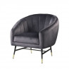 BRITNEY Fauteuil Pieds Métal - Tissu Gris -  L 80 x P 73 x H 78 cm