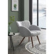 Fauteuil - Pieds bois - Tissu gris - L 50 x P 72 x H 85 cm- LANCASTER