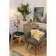 Fauteuil - Pieds bois - Tissu vert - L 50 x P 72 x H 85 cm - LANCASTER