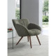 Fauteuil - Pieds bois - Tissu vert - L 50 x P 72 x H 85 cm - LANCASTER