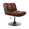 Fauteuil pivotant tissu marron- Style industriel - L 89 x P 39 x H 66 cm