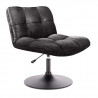 Fauteuil pivotant tissu noir - Style industriel -  L 89 x P 39 x H 66 cm